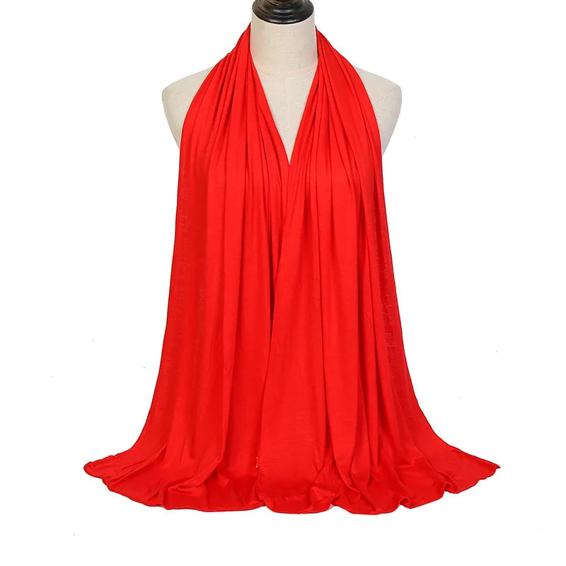 Ramadan Modal Cotton Jersey Hijabs For Woman Long Muslim Shawl Plain Soft Turban Niqab Head Wraps Scarf Women Hijab