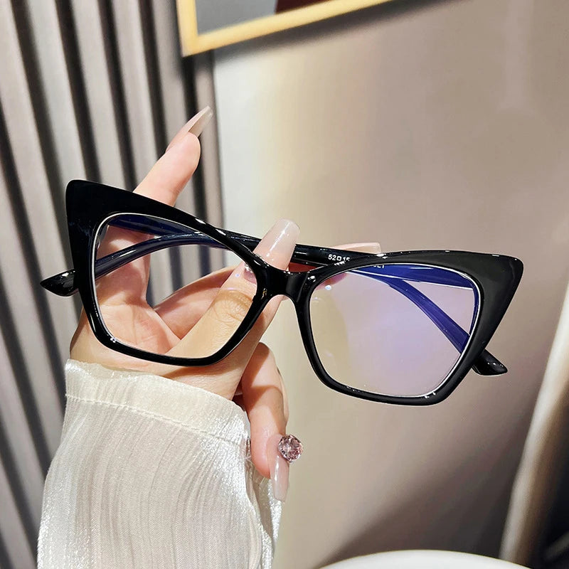 Luxury Brand Cat Eye Reading Glasses Optical Blue Light Blocking Prescription Women Eyeglasses Transparent Fashion Eyewear 2025