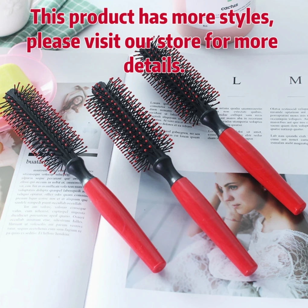 professional anti-static cylindrical bristle curly hair styling round comb nylon teeth roller comb Special for real hair wigs