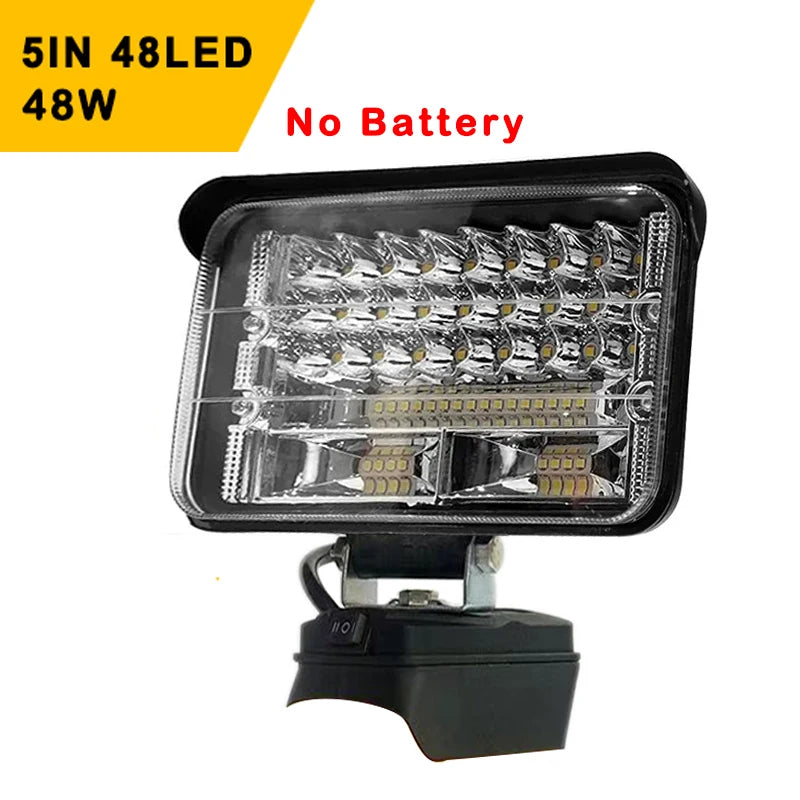 Portable LED Light Spotlights, Cordless, Outdoor Work, Fishing, Handheld Emergency Tool, Dewalt 18V Battery, 3 ", 4", 5 ", 8"