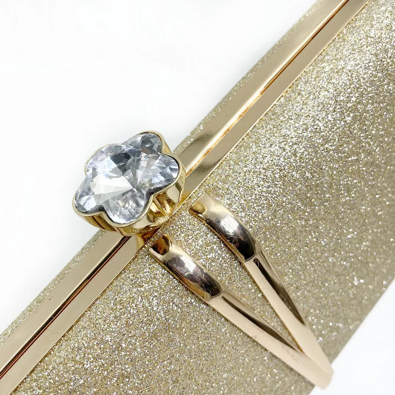 Shiny Glitter Evening Clutch Bag Women Wedding Purse Party Banquet Handbag Lady Elegant Daily Club Chain Crossbody Shoulder Bag