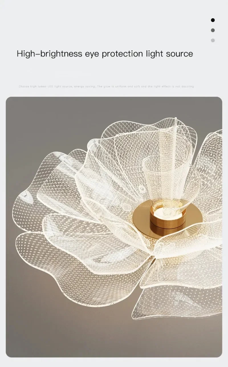 Nordic Flower Ceiling Lights for Bedroom Balcony Hallway Ceiling Chandelier Minimalist Decor Indoor Lighting Lusters Luminaires