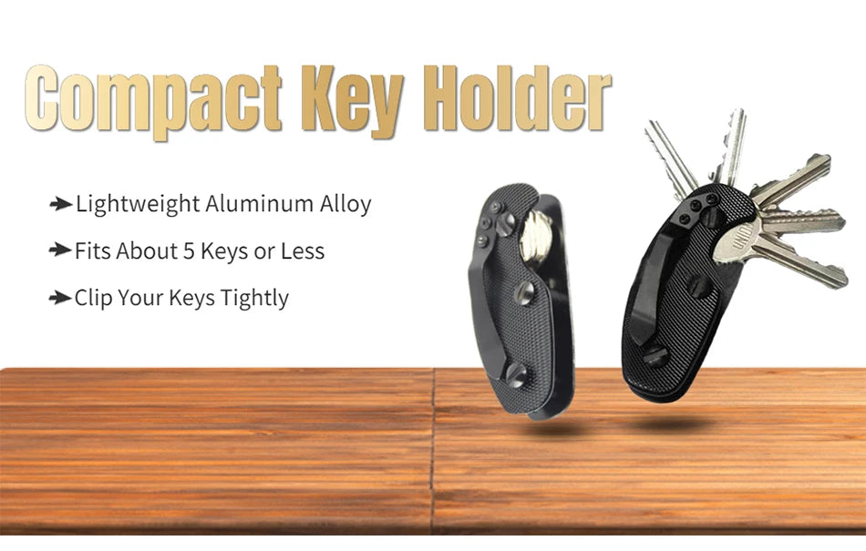 Key Holder Organizer Compact Aluminum Key Holder Clip Folder Keyring Outdoor Multi EDC Function Pocket Tool