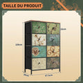 Rosahqnda Vintage Cabinet with fabric Drawers TV Stand Chest of Drawers for Living Room Dining Room Bedroom Iron Frame