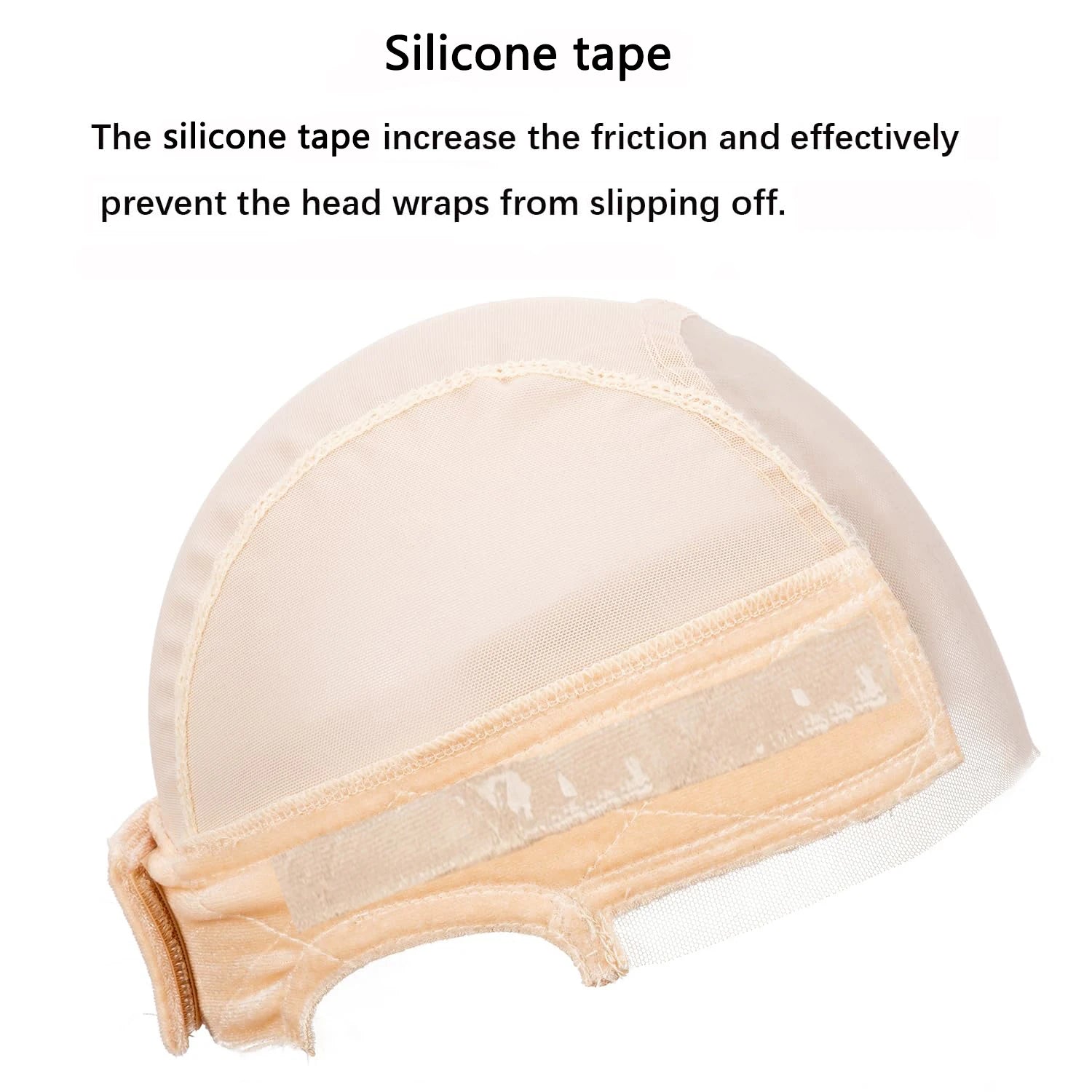 Wig Cap with Silicone Grip Band for Keeping Wigs in Place, More Full Cap-wide Transparent Lace for Lace Front Wigs