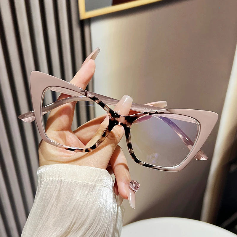 Luxury Brand Cat Eye Reading Glasses Optical Blue Light Blocking Prescription Women Eyeglasses Transparent Fashion Eyewear 2025