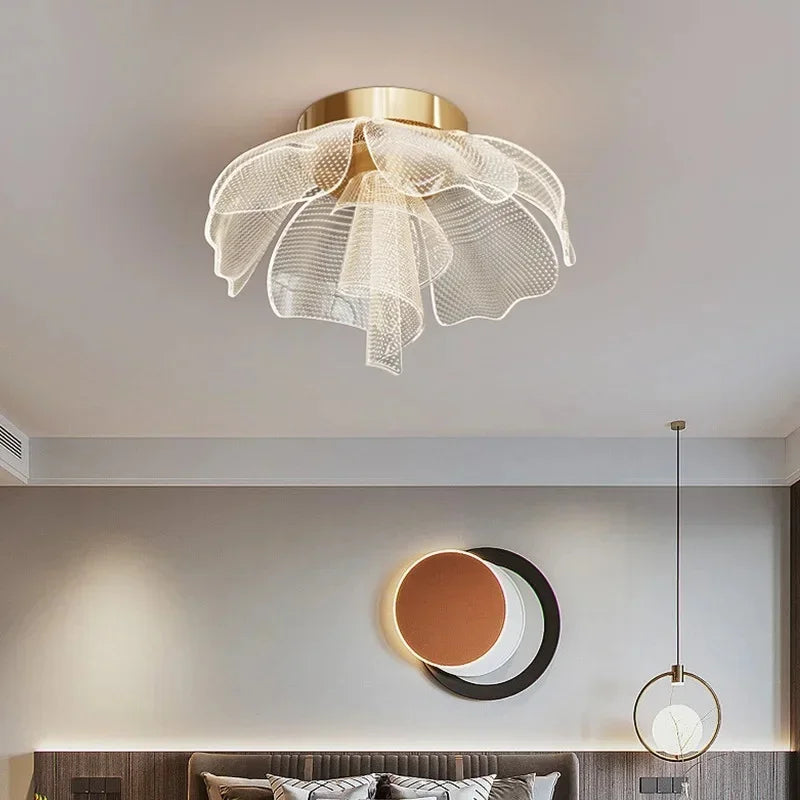 Nordic Flower Ceiling Lights for Bedroom Balcony Hallway Ceiling Chandelier Minimalist Decor Indoor Lighting Lusters Luminaires