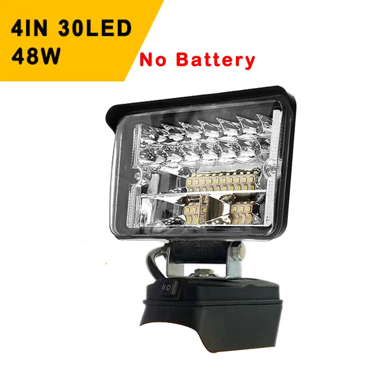 Portable LED Light Spotlights, Cordless, Outdoor Work, Fishing, Handheld Emergency Tool, Dewalt 18V Battery, 3 ", 4", 5 ", 8"