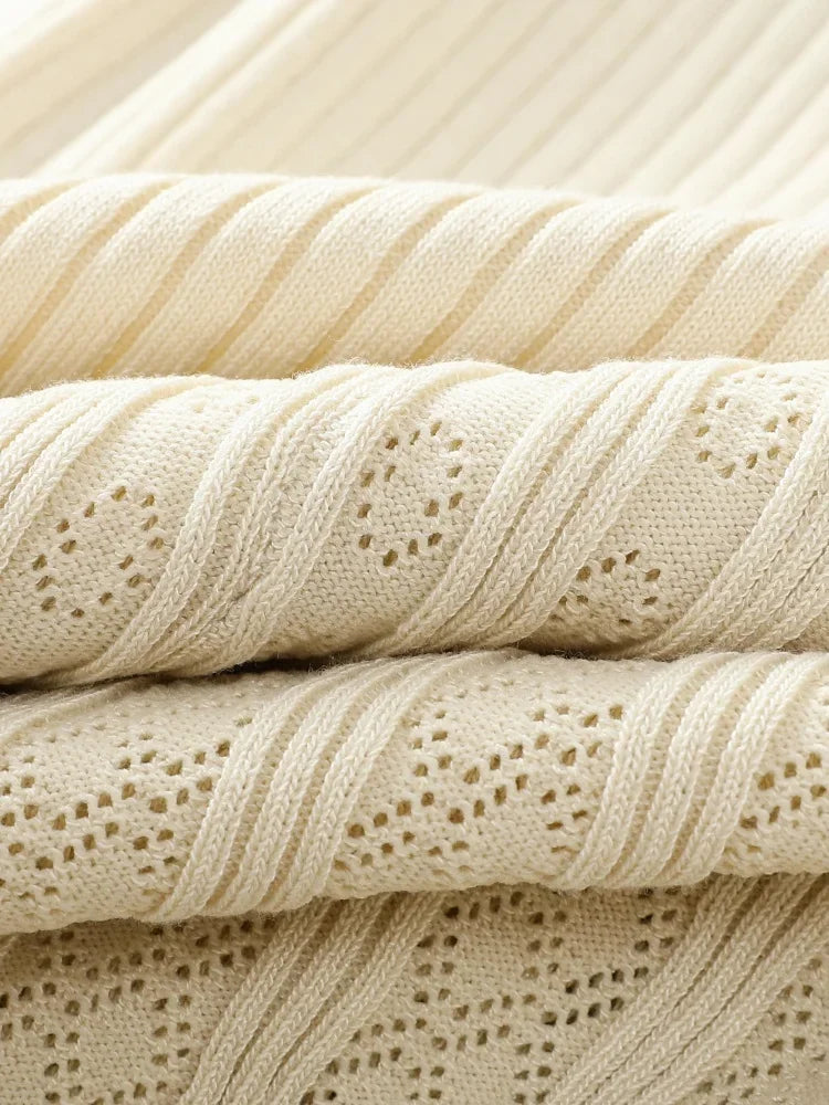 Summer 2024 New Women's Black Beige Single Breasted Knitted Long Dress Green Elegant Office Lady Short Sleeve Pleated Dress Chic