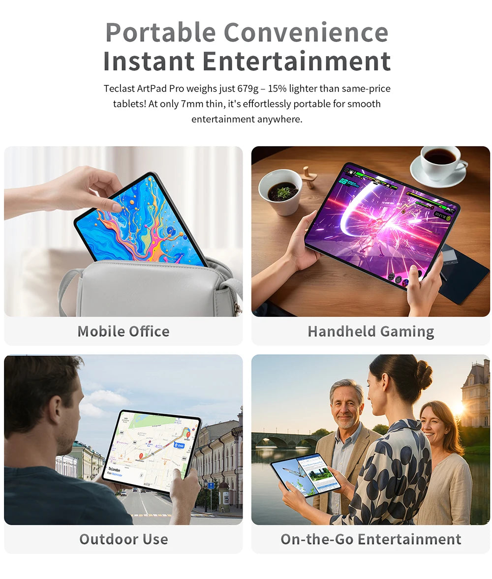 Teclast ArtPad Pro 12.7" 2.2K Display 8GB(+12G) 256GB MediaTek Helio G99 10000mAh 30W Android 15 Tablet PC 4G LTE Global Version