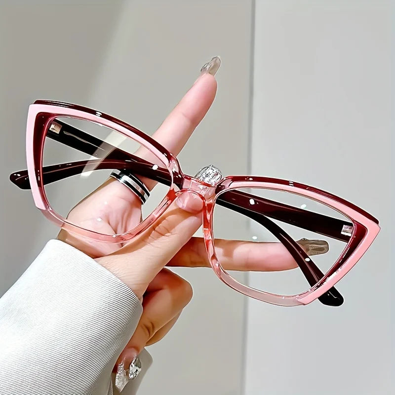 Vintage Cat-Eye Full Rim Reading Glasses Non-Prescription, PC Frame & Lens, Elegant Design, Range  1.0 to  4.0