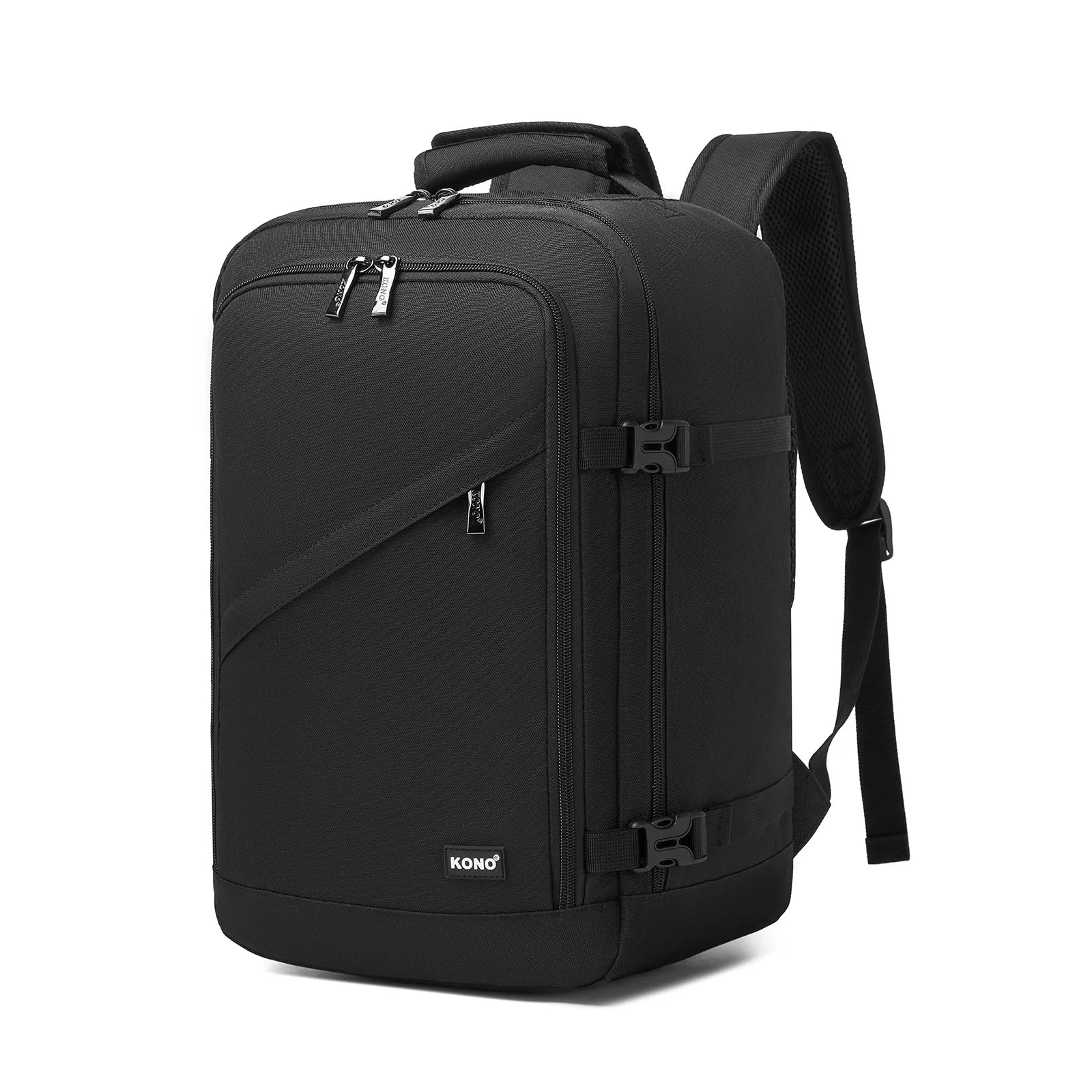 Kono Cabin bag 40x20x25 cm for Ryanair Under Seat hand luggage Backpack, Cabin Size 20L Black Minimalist