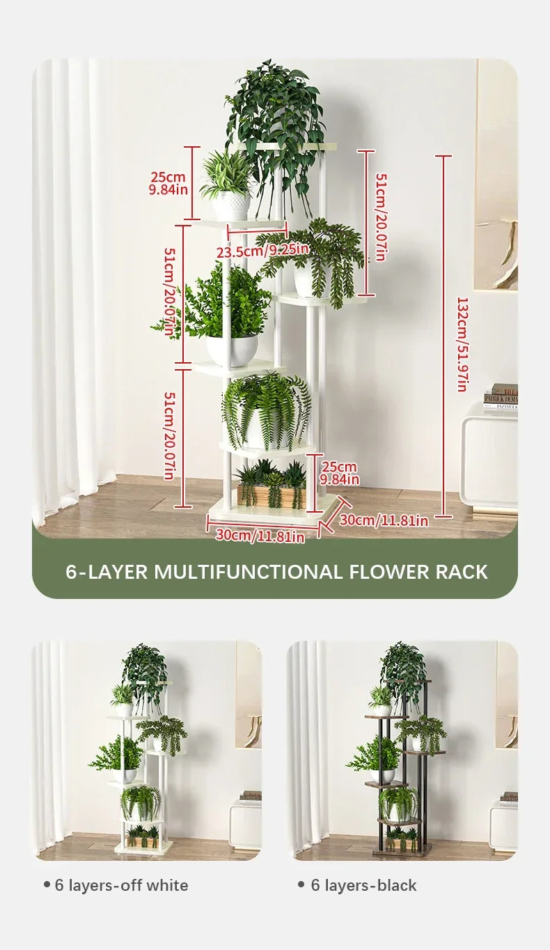 Plant Stand and Flower Stand Wooden Shelf 5/6/8Layers Display Stand Storage Shelf Pot Rack Organizer Shelves Garden Decoration
