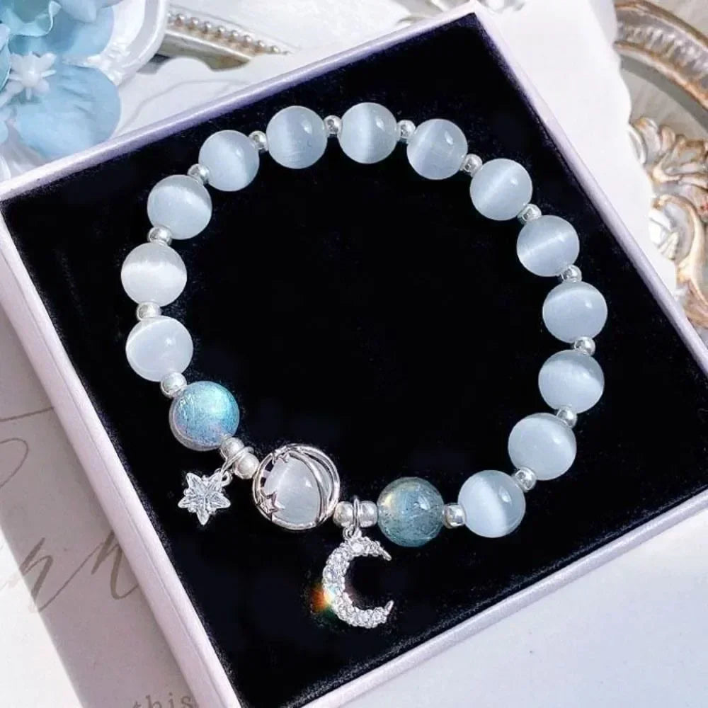 Butterfly Star Moon Flower Pendant Glazed Bracelet Jewelry Gift Beauty Accessory Bead Chain with Colorful Beads Lucky Bracelet