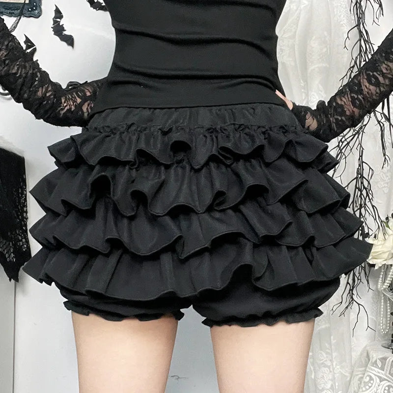 AltGoth Mall Goth Cake Shorts Women Hotsweet Y2k E-girl Harajuku Cross Pendant Culottes Aesthetic Fairycore Cute Kawaii Shorts