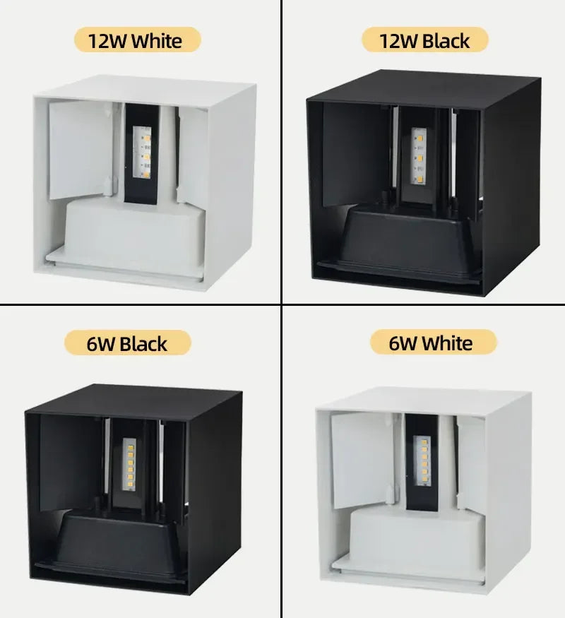 Aluminum LED Wall Lamp Outdoor Waterproof IP65 Interior Wall Light 12W24W Porch Garden Lights Living Room Street Stairs Lighting