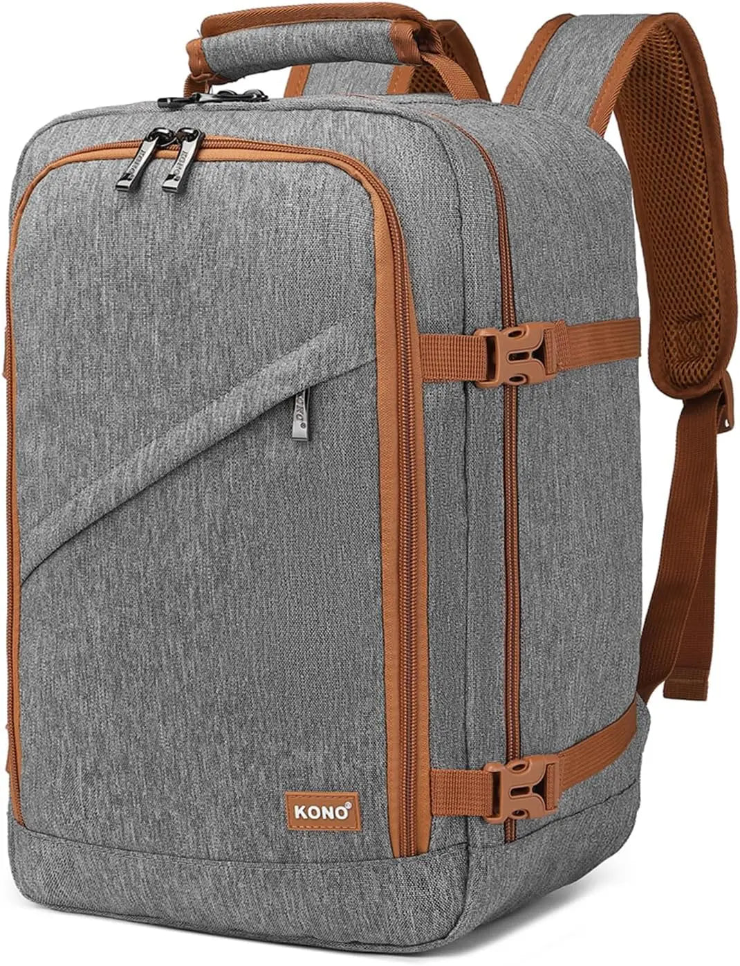 Kono Cabin bag 40x20x25 cm for Ryanair Under Seat hand luggage Backpack, Cabin Size 20L Black Minimalist