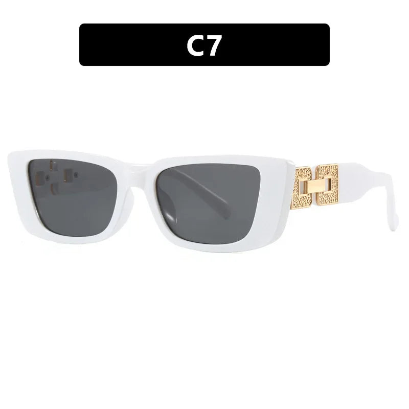 y2k Irregular Cat Eye Sunglasses Women For Men Luxury Brand Designer Vintage Punk Sunglasses Popular Chain Classic Eyeglasses