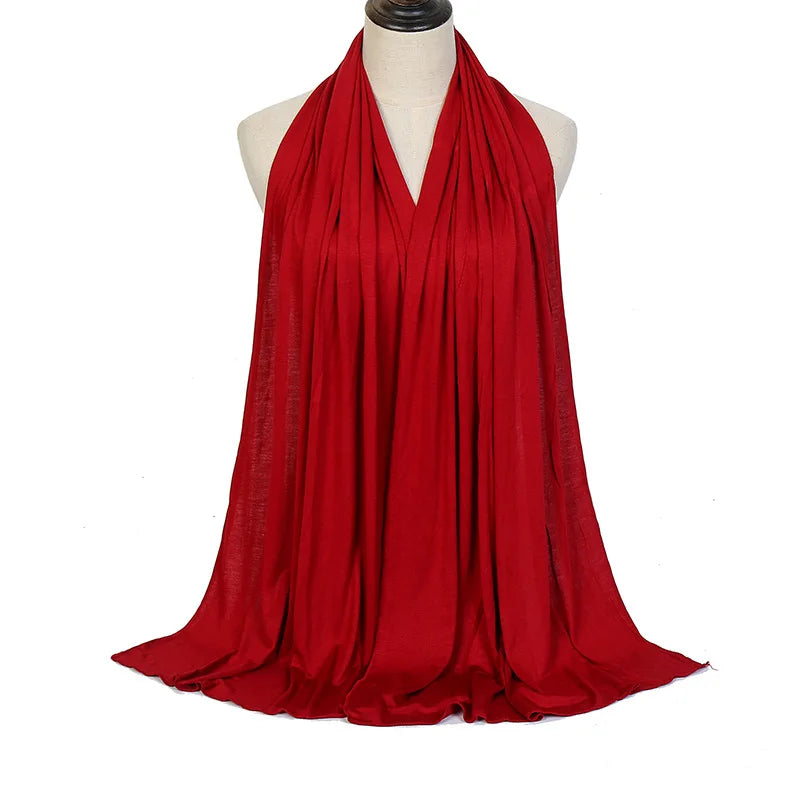 Ramadan Modal Cotton Jersey Hijabs For Woman Long Muslim Shawl Plain Soft Turban Niqab Head Wraps Scarf Women Hijab