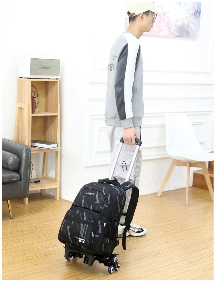Trolley School Bags for Boys Children Rolling Backpack Elementary School Backpack with Wheels Student Book Bag Carry on Luggage