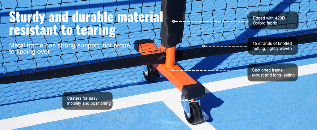SucceBuy Portable Pickleball Net System 22FT Full Court Official Regulation Size Pickle Ball Nets Outdoor with Court Line