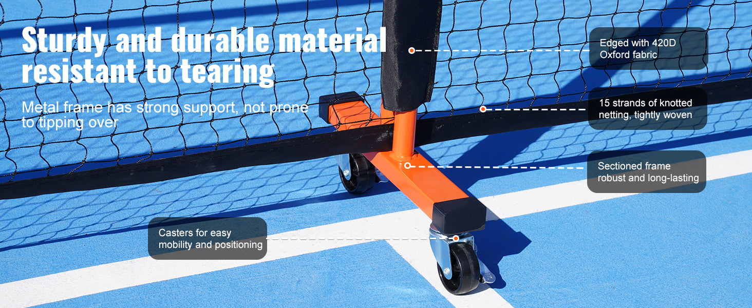 SucceBuy Portable Pickleball Net System 22FT Full Court Official Regulation Size Pickle Ball Nets Outdoor with Court Line