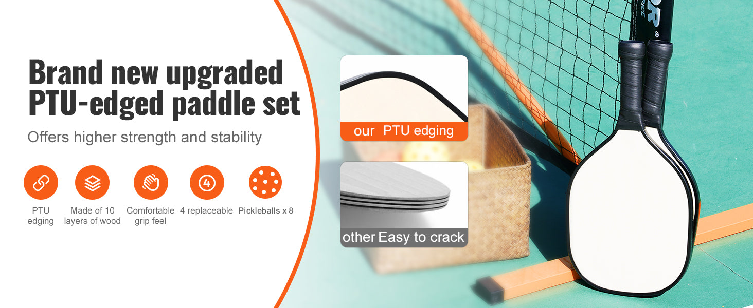 SucceBuy Portable Pickleball Net System 22FT Full Court Official Regulation Size Pickle Ball Nets Outdoor with Court Line